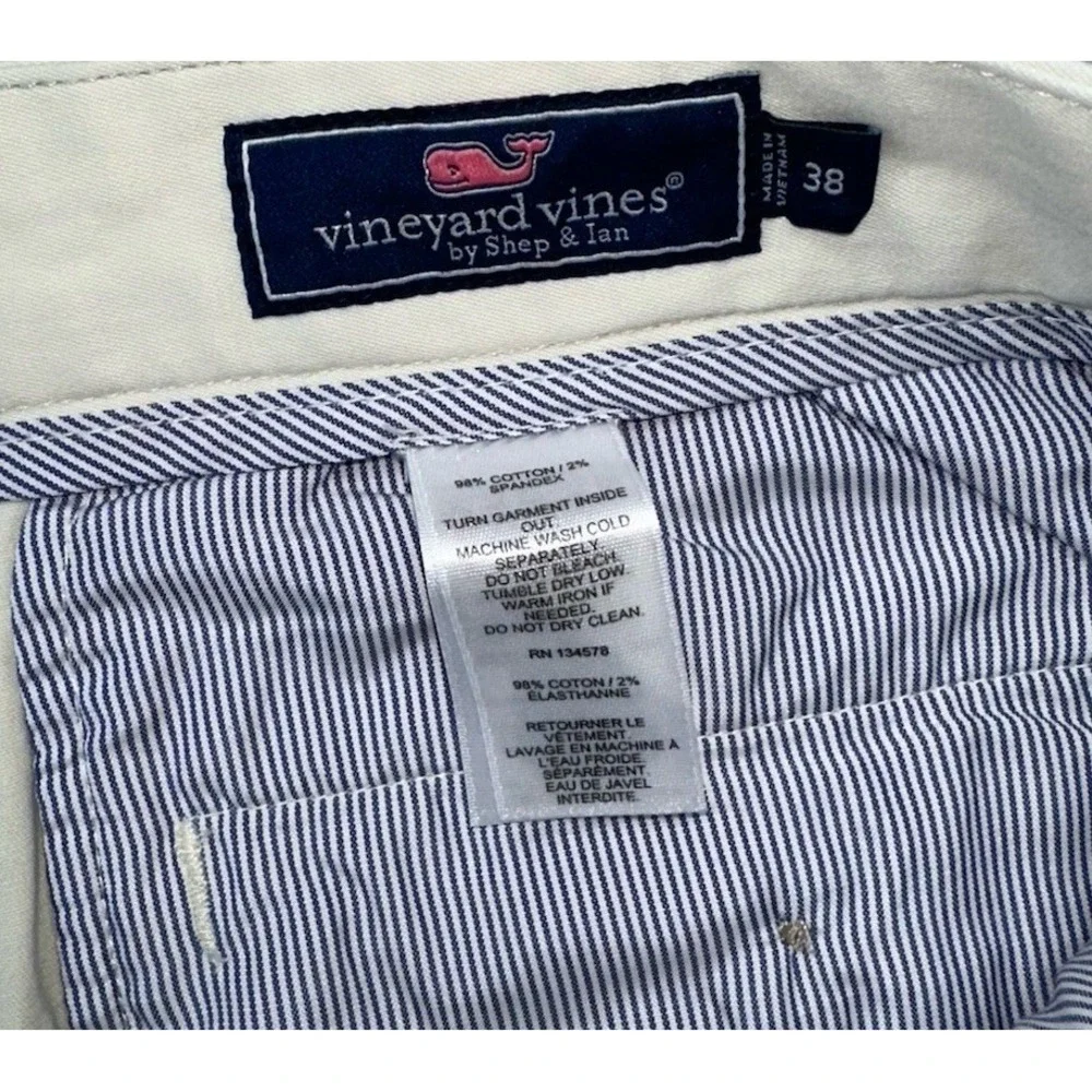 Mens Vineyard Vines‎ Breaker Pale Butter Yellow Khaki Shorts Size 38 Chino Golf